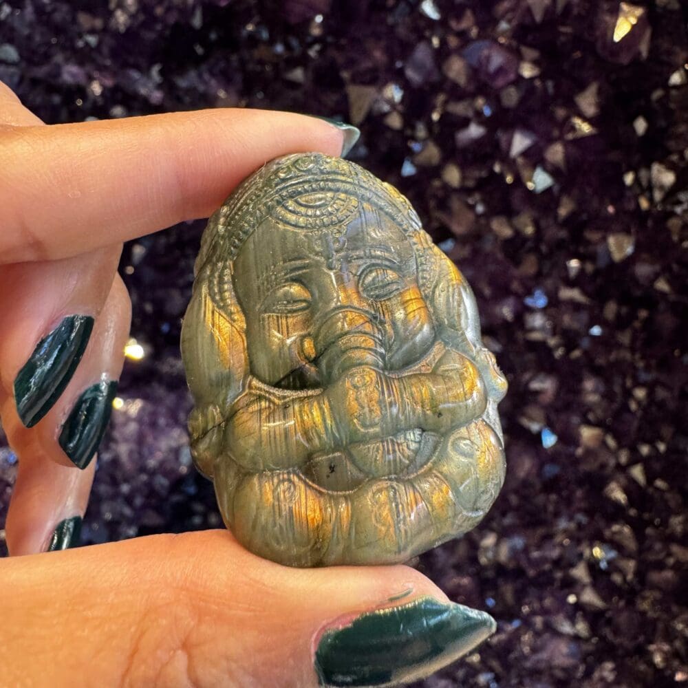 Labradoriet carving Ganesha #403