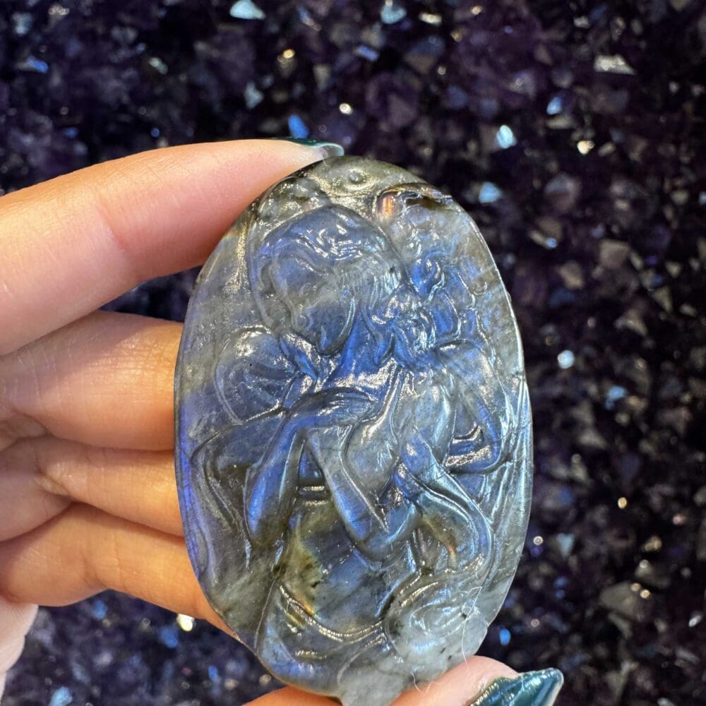 Labradoriet carving elf/engel #412