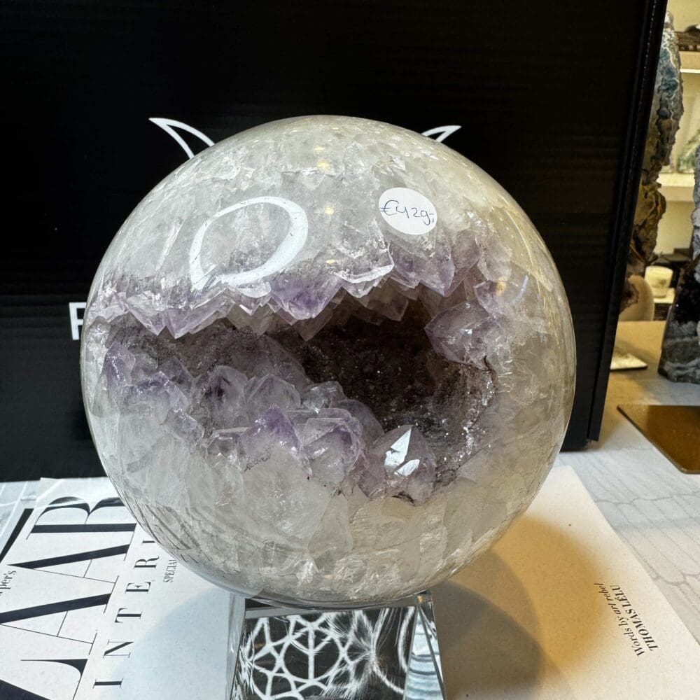 XL Agaat met sugardruzy Amethist Sphere (eyecatcher!) Ø15cm/5.3KG