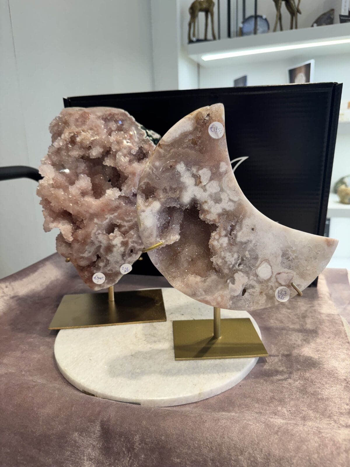 Set: Roze Amethist slab & Maan (eyecatcher!)
