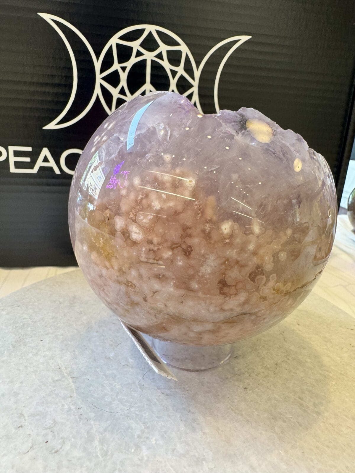 Roze Amethist sphere/bol (⌀12cm) - Afbeelding 3