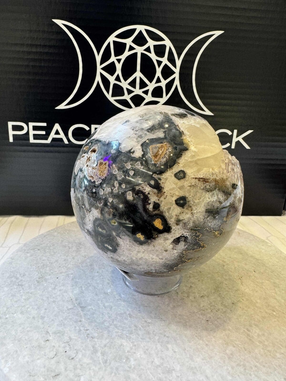 Agaat Amethist sphere/bol (⌀10cm) - Afbeelding 3
