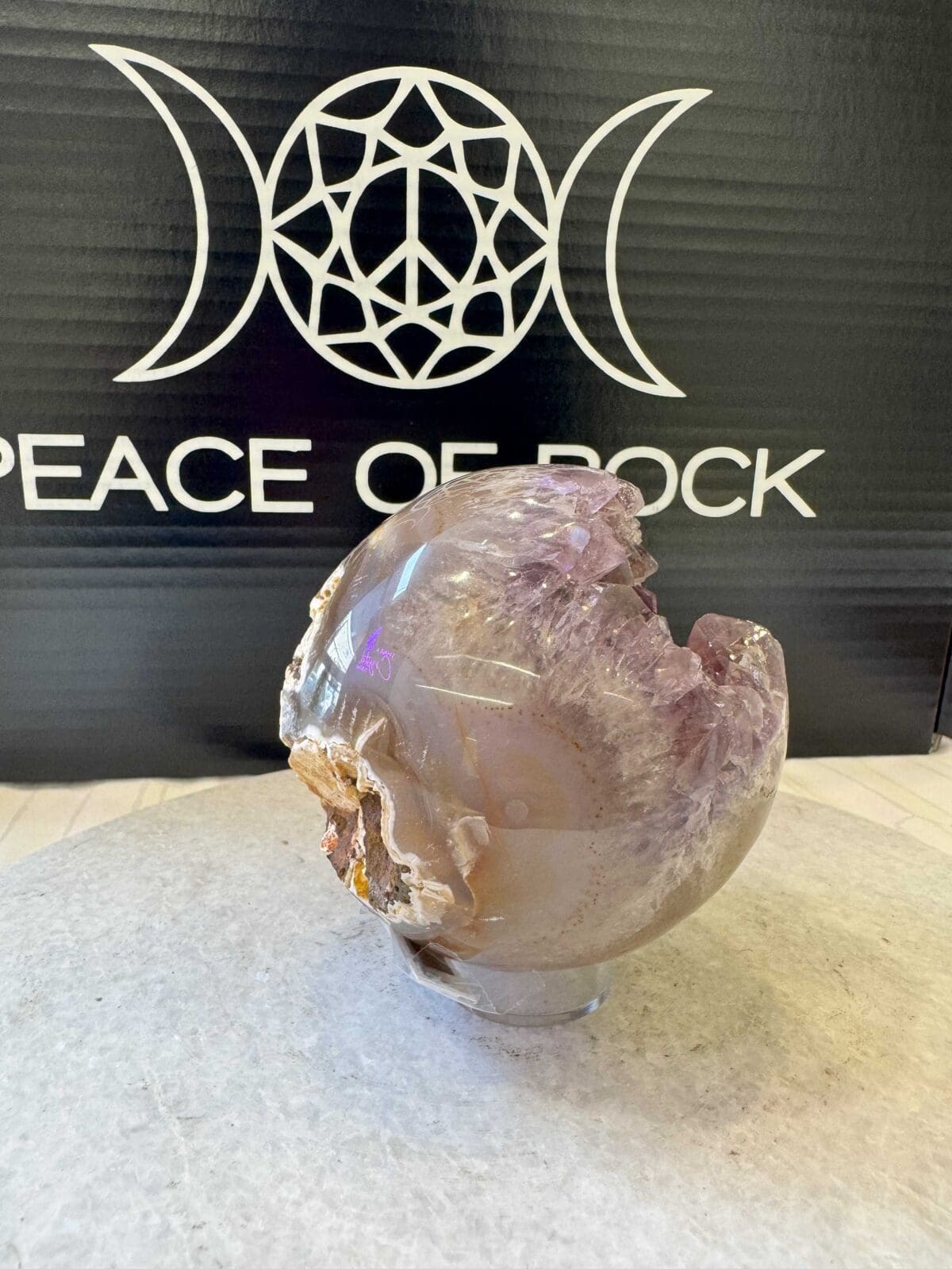 Agaat Amethist sphere/bol (⌀7.5cm) - Afbeelding 2