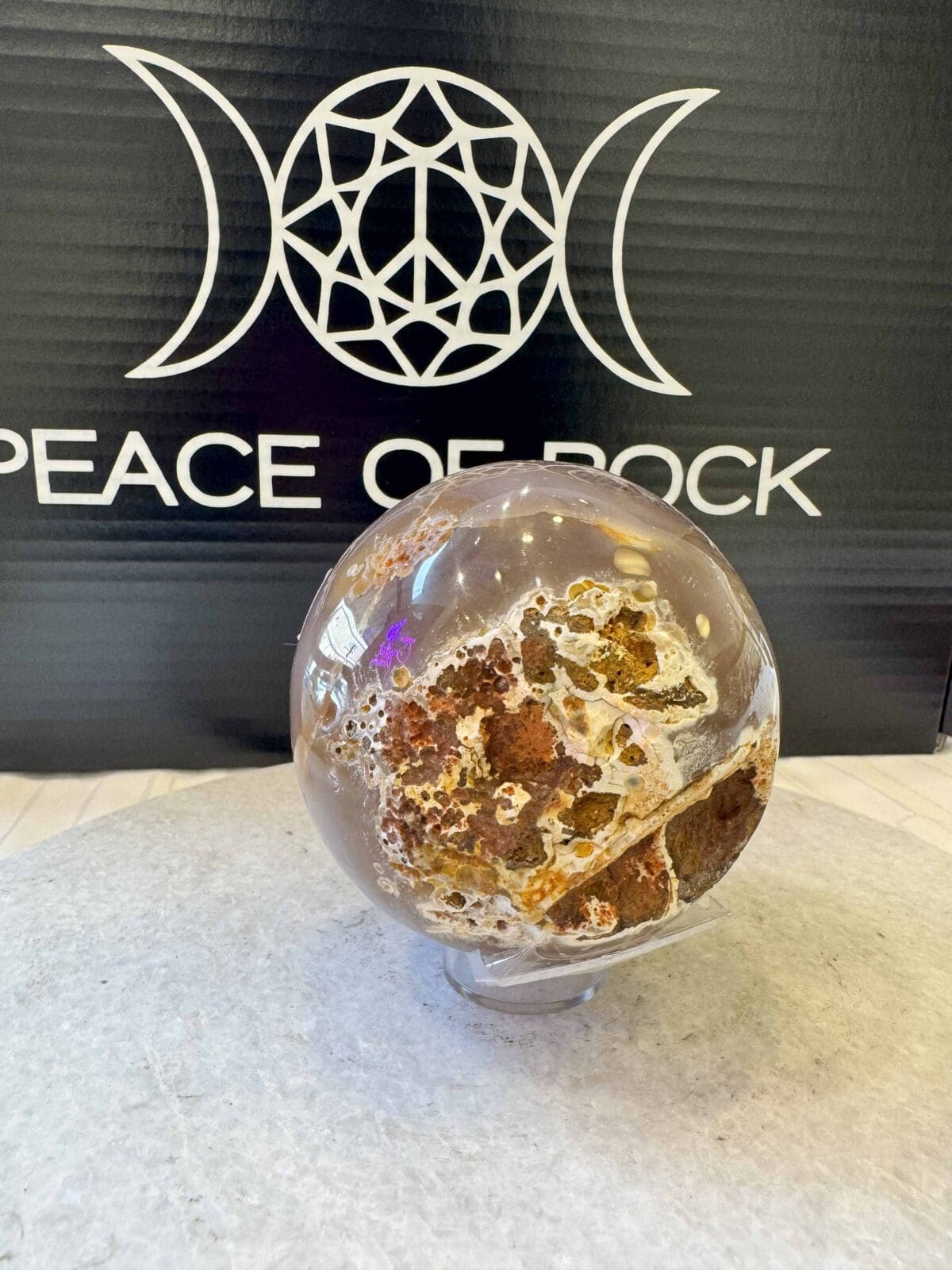 Agaat Amethist sphere/bol (⌀7.5cm) - Afbeelding 3