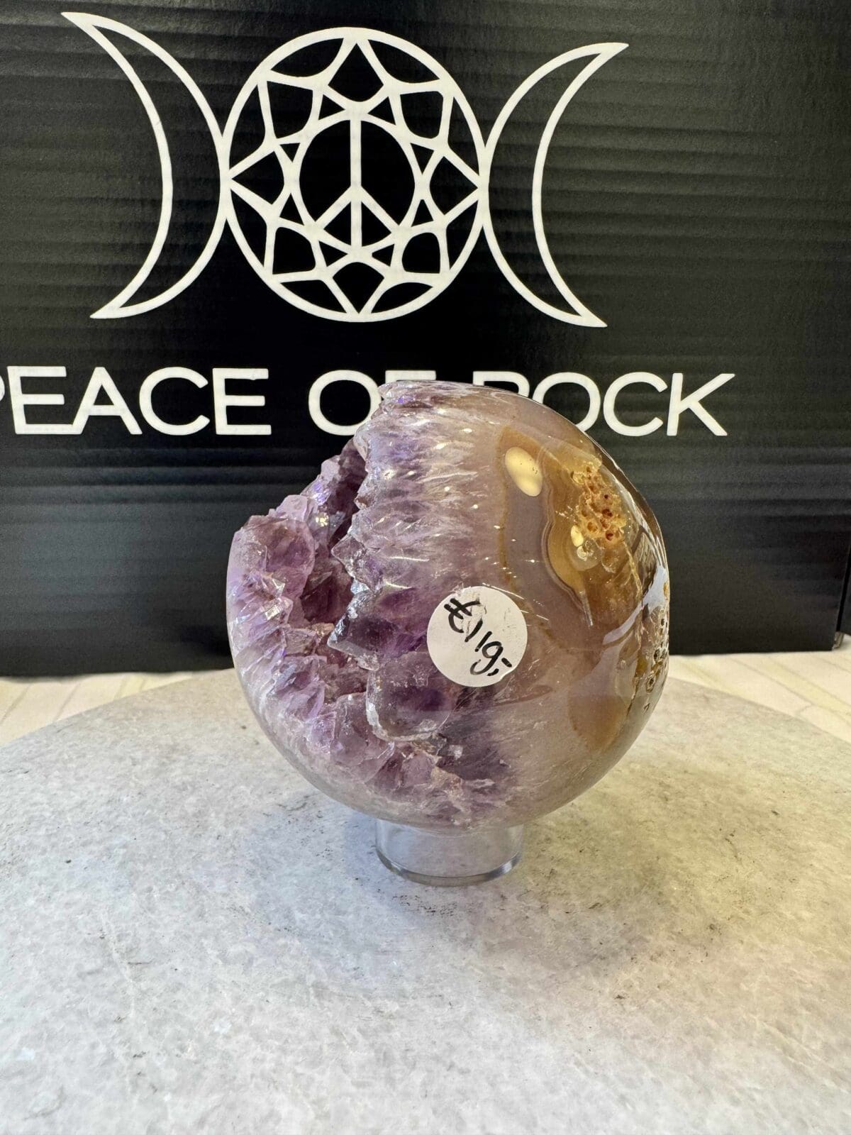 Agaat Amethist sphere/bol (⌀7.5cm) - Afbeelding 4