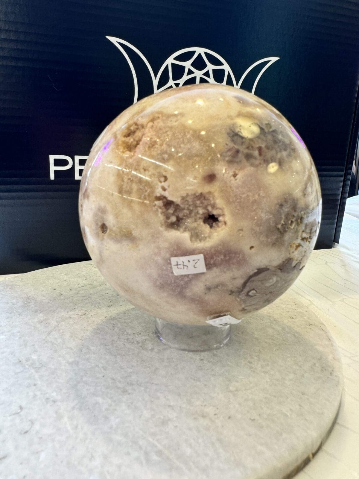 Roze Amethist sphere/bol (⌀10cm) - Afbeelding 4
