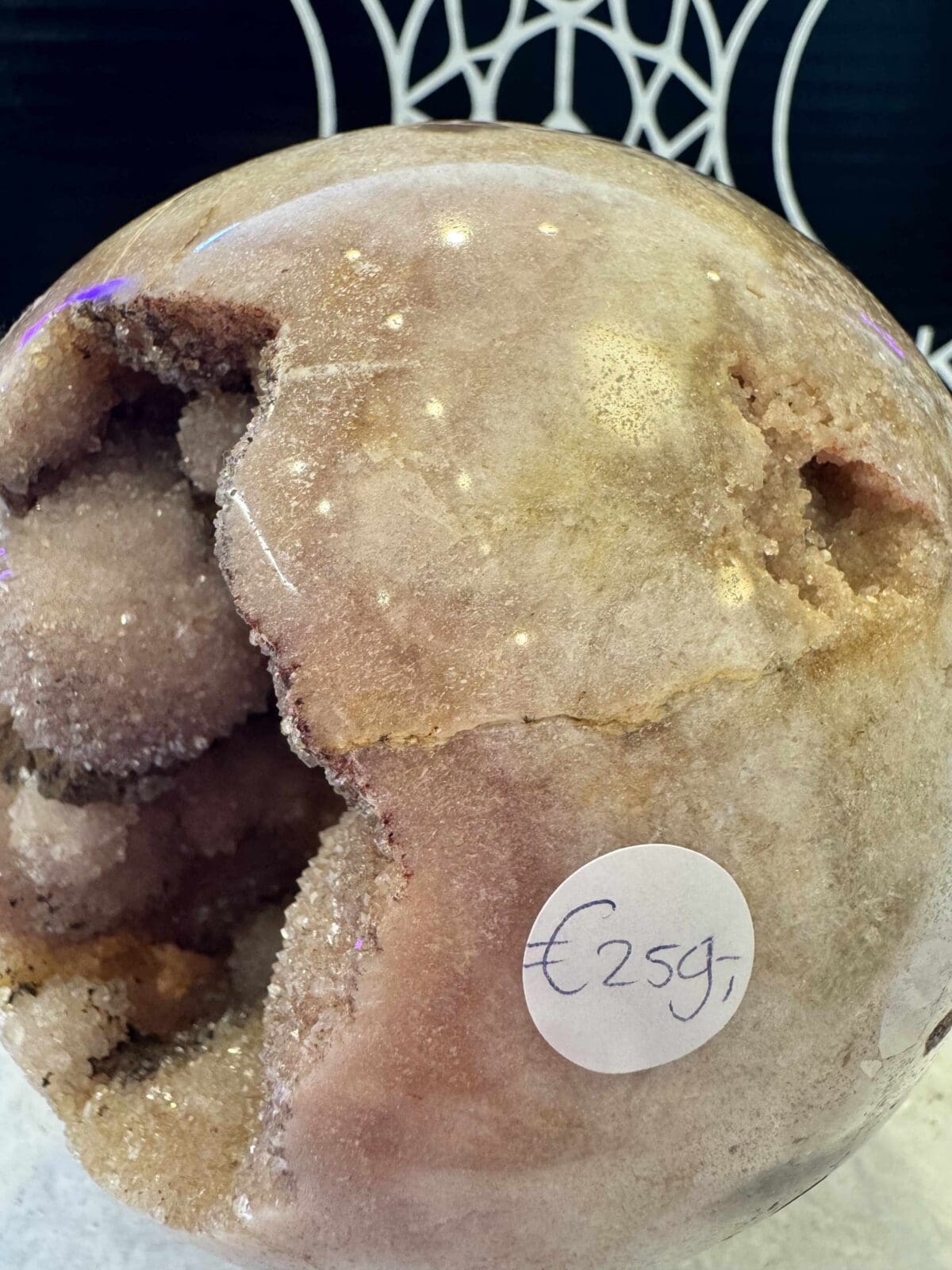 Roze Amethist sphere/bol (⌀10cm) - Afbeelding 7