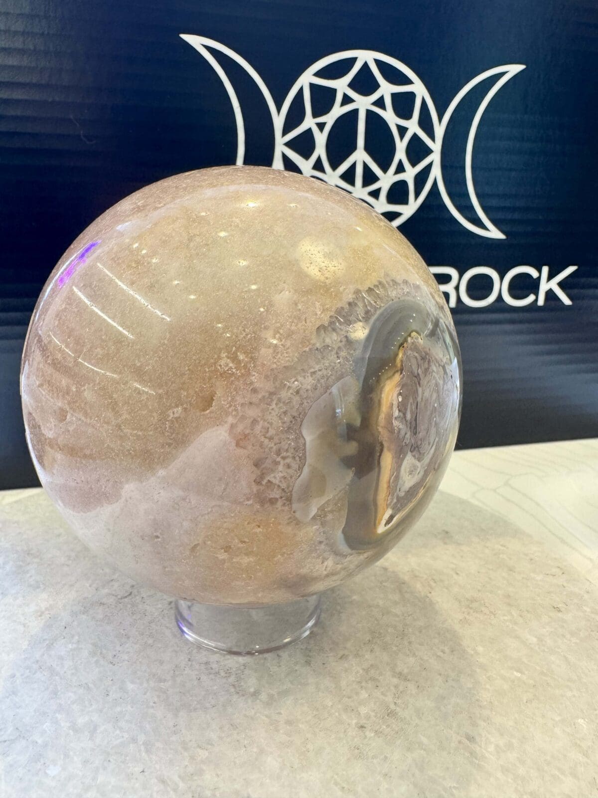 Roze Amethist sphere/bol (⌀10cm) - Afbeelding 3