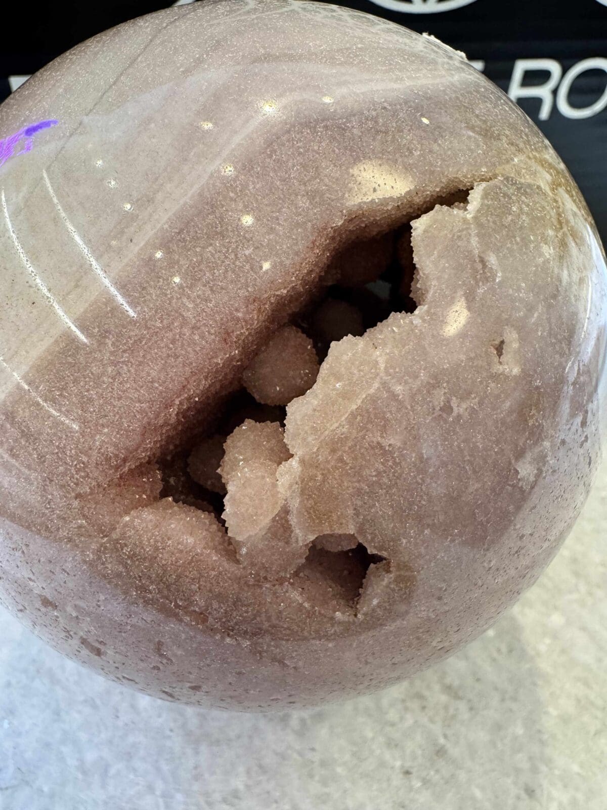 Roze Amethist sphere/bol (⌀10cm) - Afbeelding 8