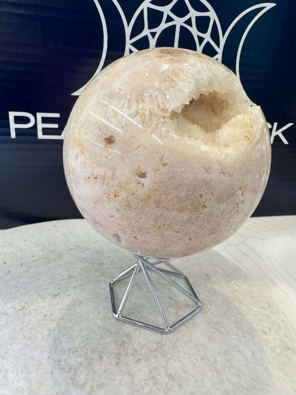 Roze Amethist sphere/bol (⌀8cm) - Afbeelding 2