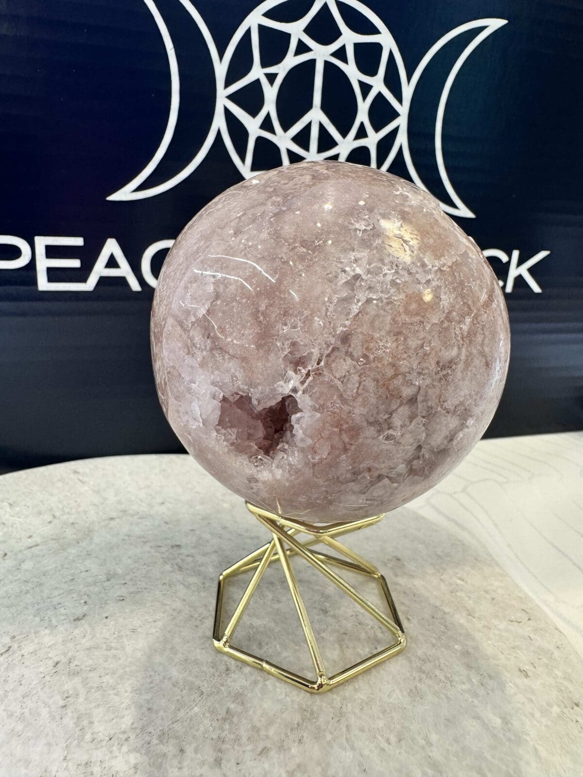 Roze Amethist sphere/bol (⌀8cm) - Afbeelding 3
