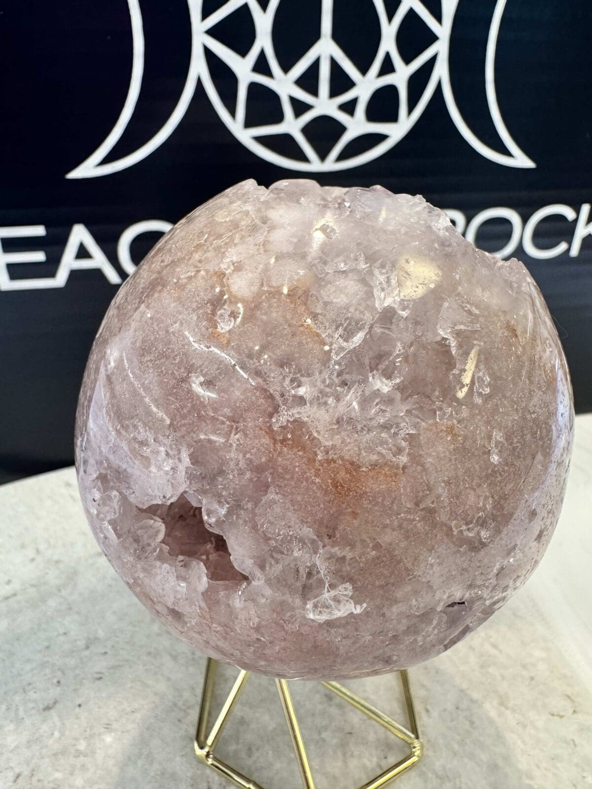 Roze Amethist sphere/bol (⌀8cm) - Afbeelding 6