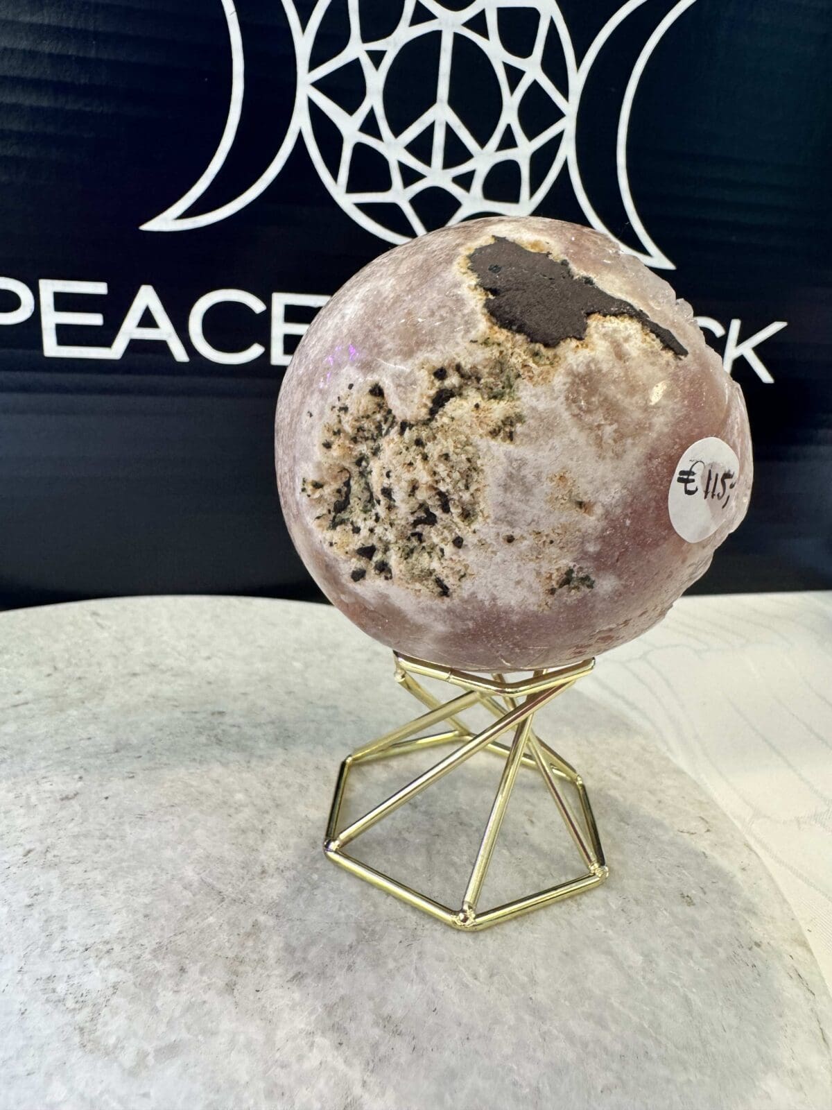 Roze Amethist sphere/bol (⌀6.5cm) - Afbeelding 2