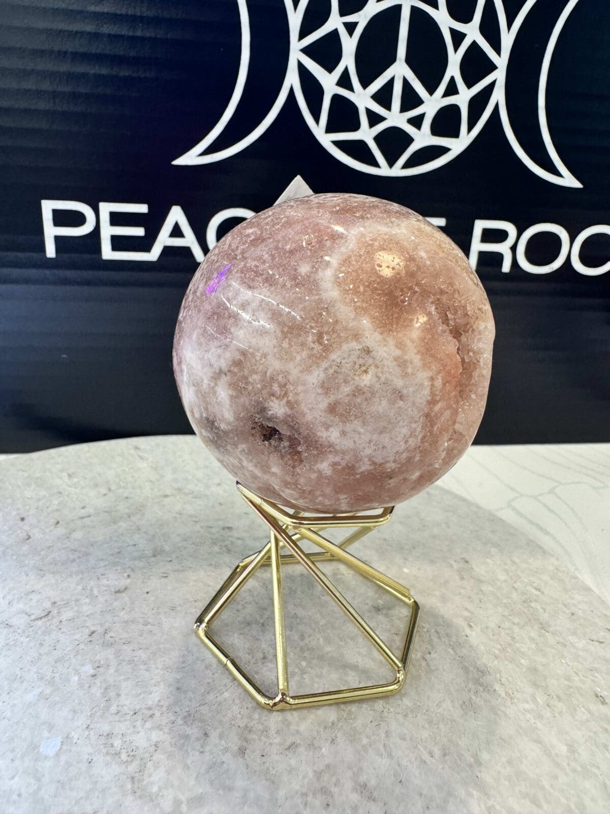 Roze Amethist sphere/bol (⌀6cm) - Afbeelding 3