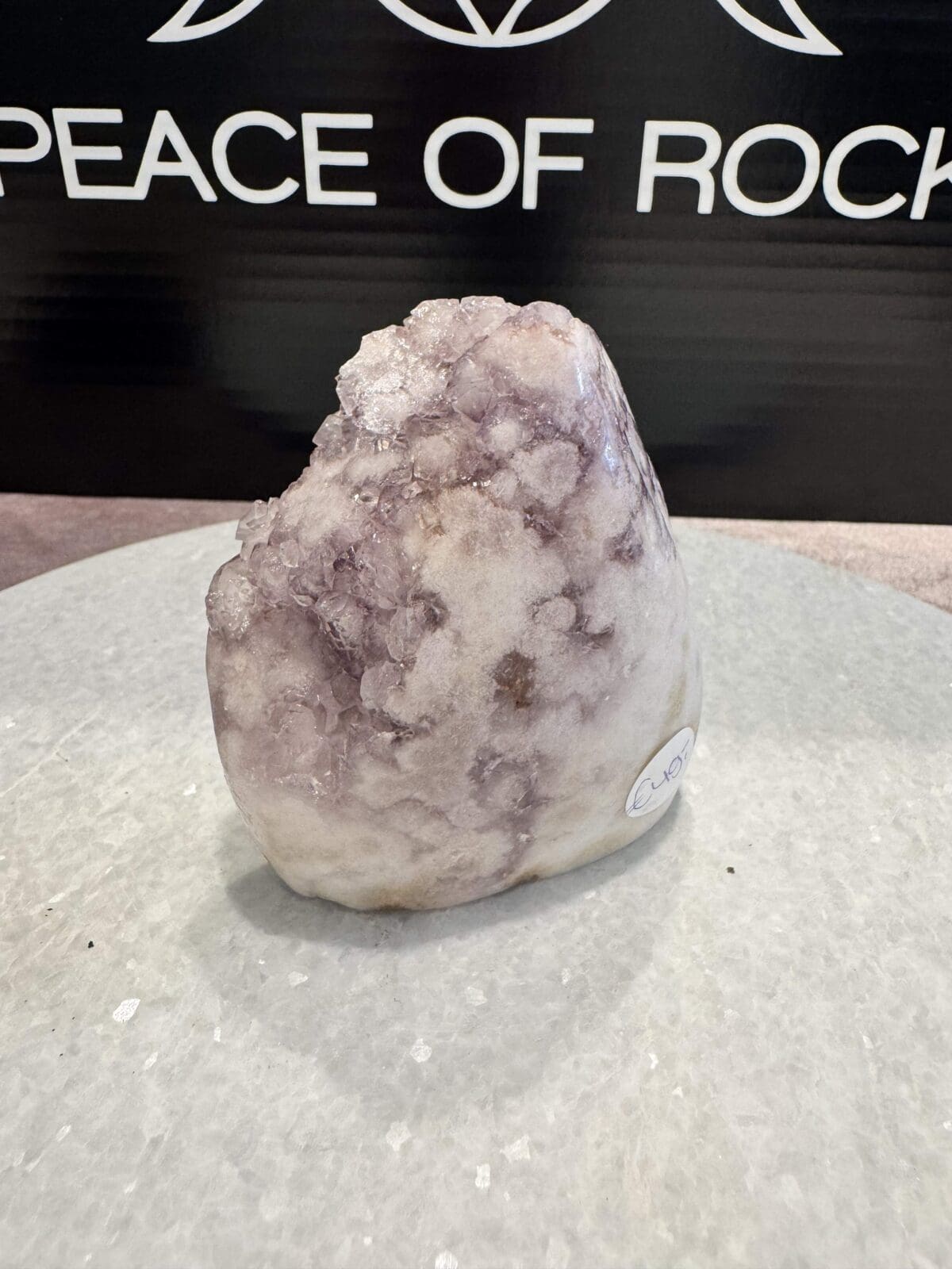 Roze Amethist freeform met Bloemagaat