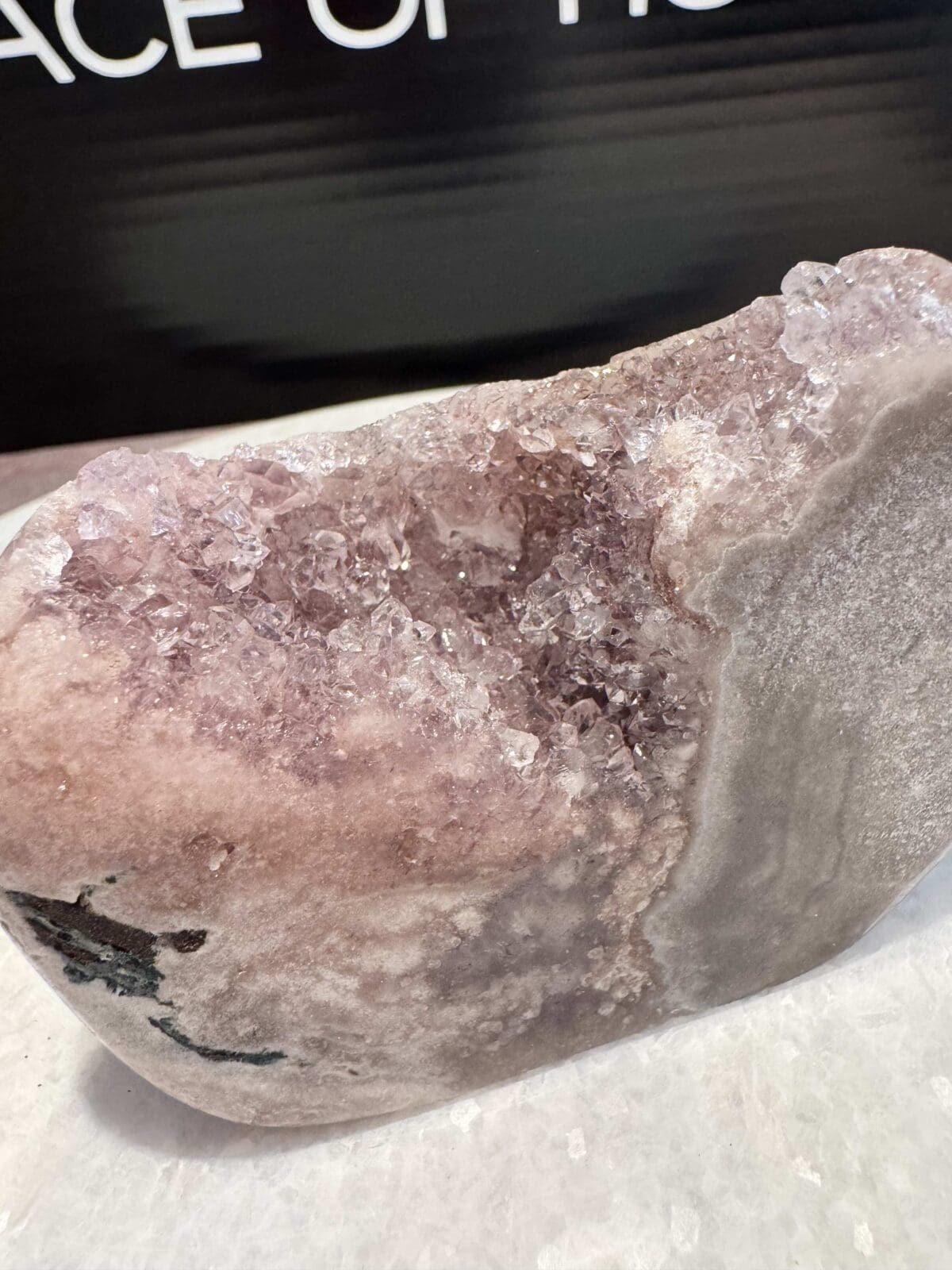 Roze Amethist freeform met Bloemagaat - Afbeelding 6