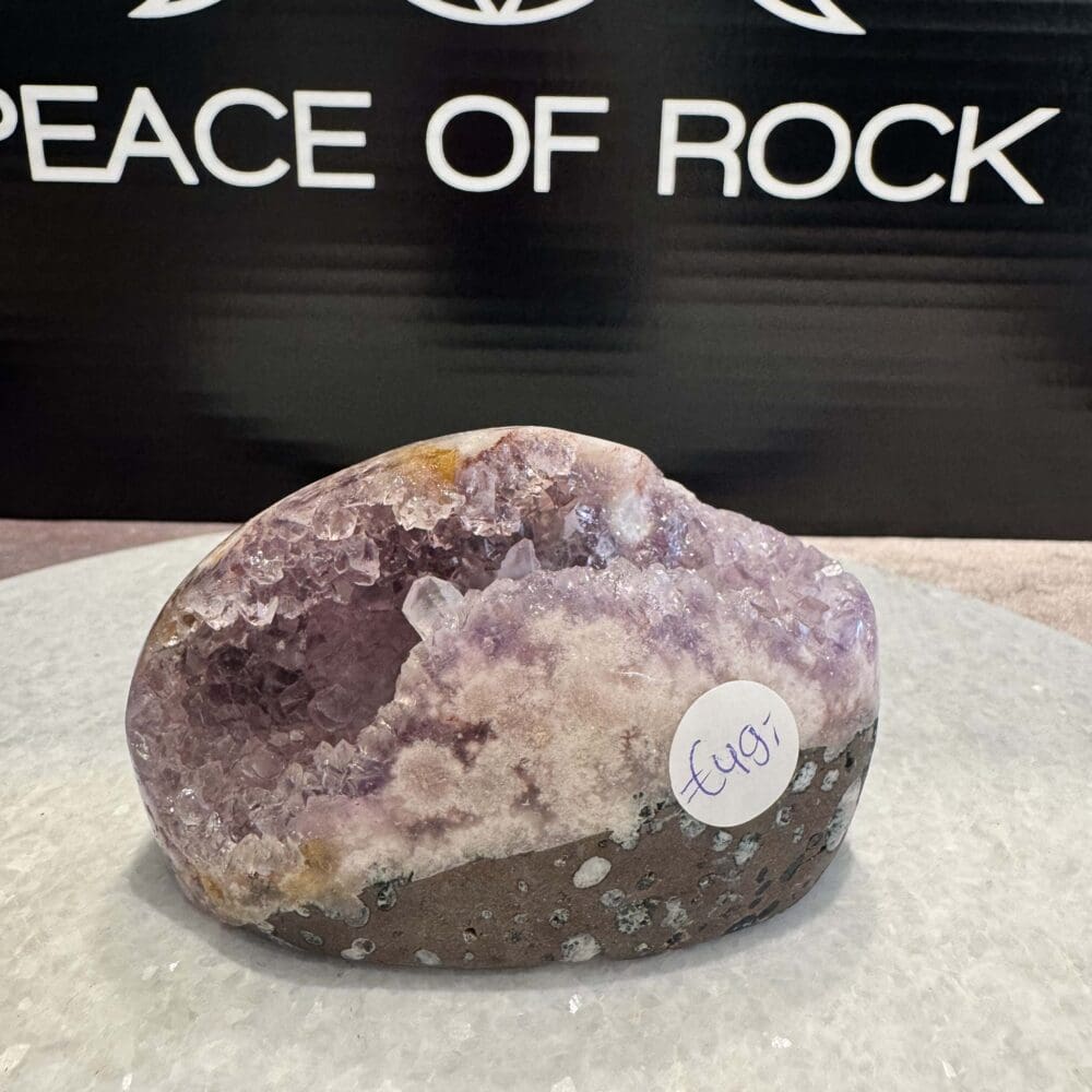 Roze Amethist freeform met Bloemagaat