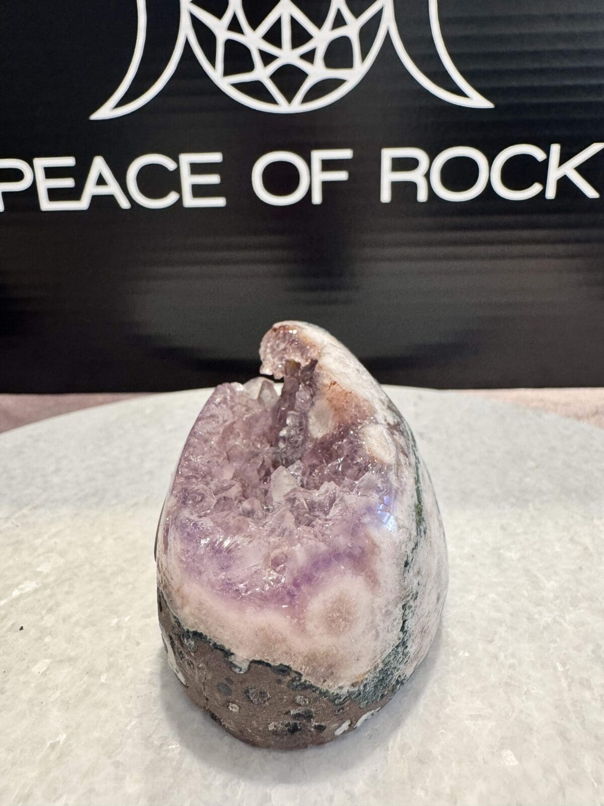 Roze Amethist freeform met Bloemagaat - Afbeelding 5