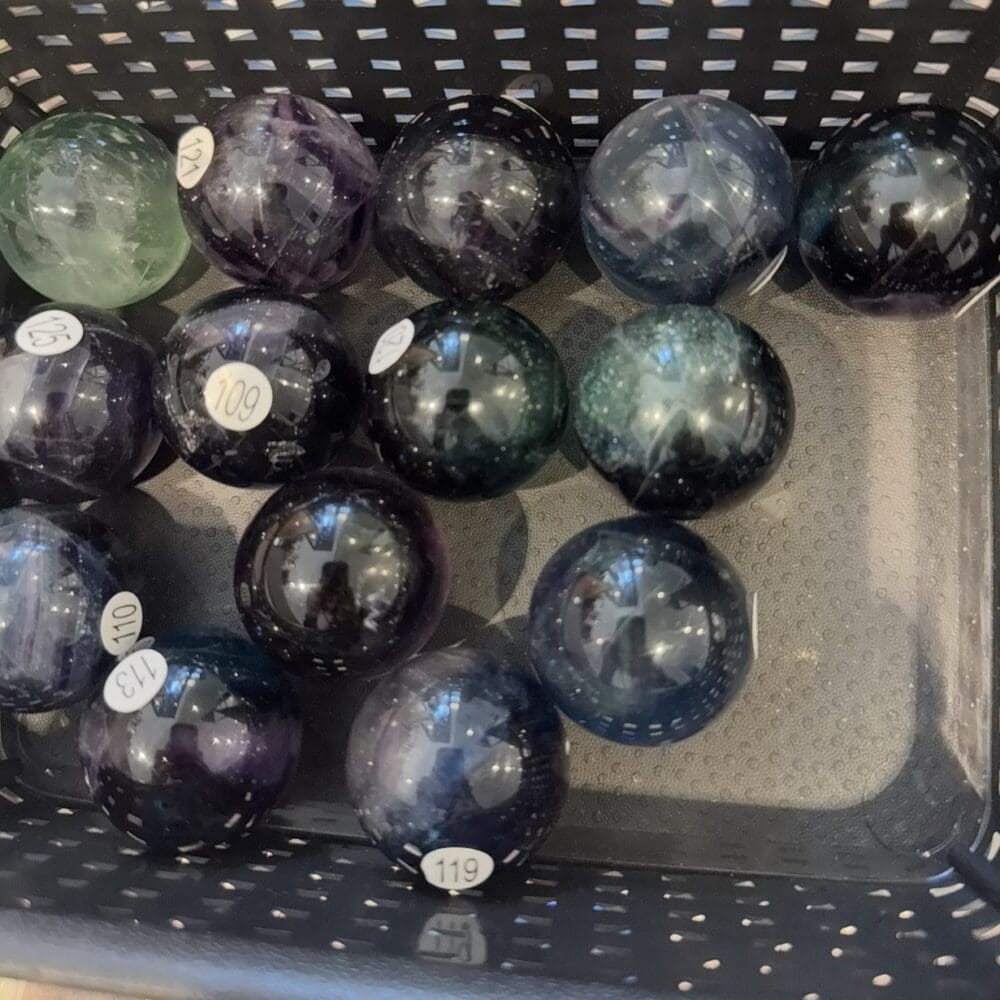 Fluoriet bollen/spheres 1KG ⌀4cm #2